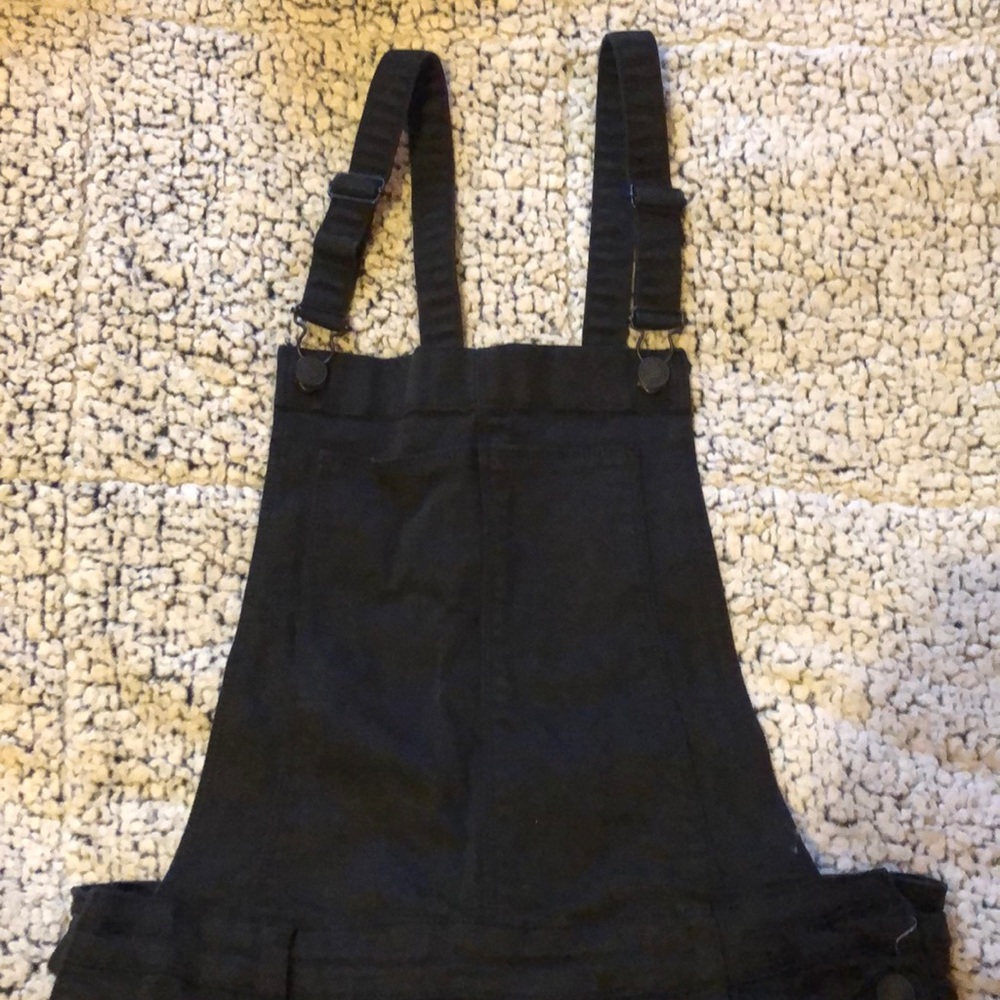 Black skinny overalls